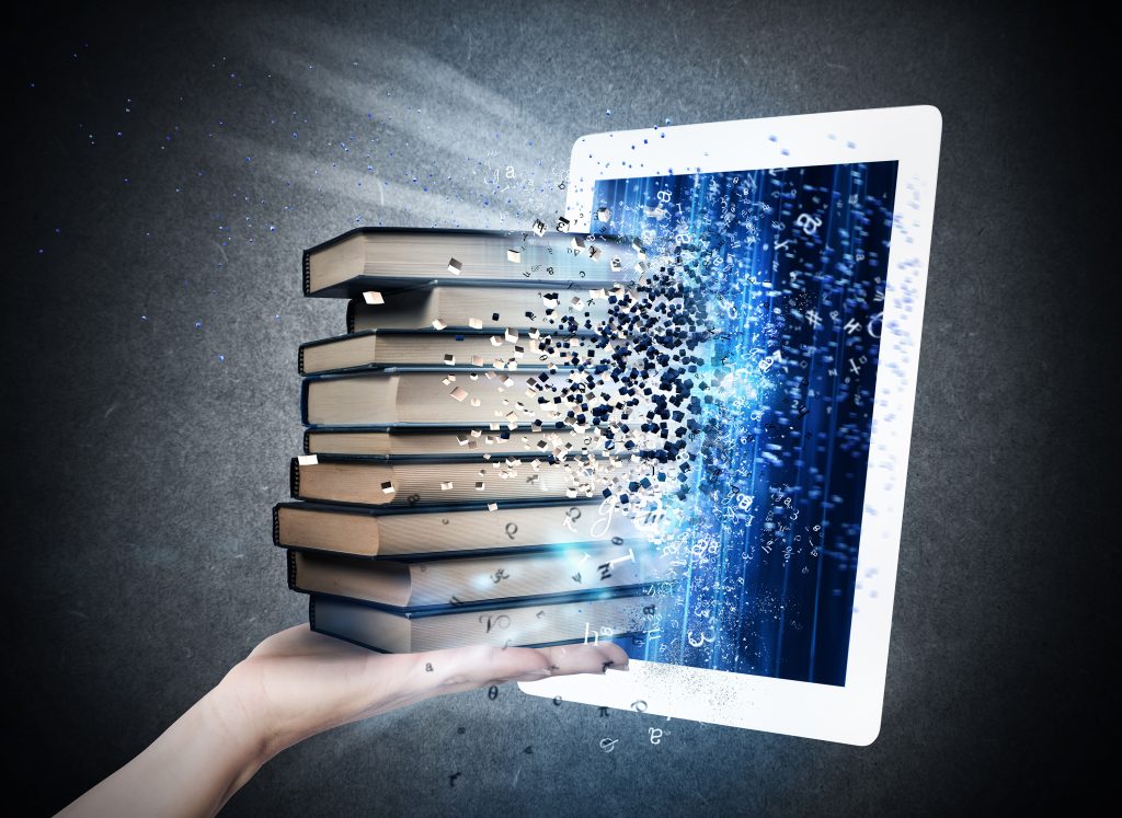Reading,Books,With,An,E-book