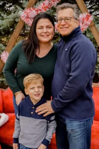 Kris with her husband Chris and son Teddy